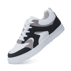 Men's Skateboard-Ready Fashion Sneakers: Color Block, Non-Slip, Durable with Comfort-Fit Insole and Breathable Lining