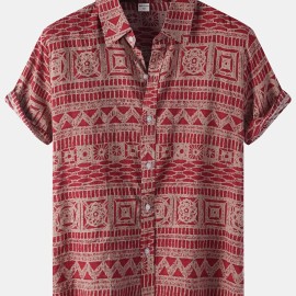 Men's Thin Comfy Casual Short Sleeve Hawaiian Shirt for Spring and Summer - Various Patterns, Holiday Tops for Outdoor Activities