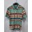 Men's Ethnic Style Geometric Pattern Casual Shirt, Button Front Short Sleeve Top, Men's Clothes For Daily Wear/Party