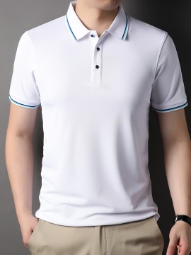 Men's Casual Lapel 1/4 Button Short Sleeve Golf Shirt for Men's Fitness - Breathable and Comfortable