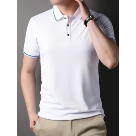 Men's Casual Lapel 1/4 Button Short Sleeve Golf Shirt for Men's Fitness - Breathable and Comfortable