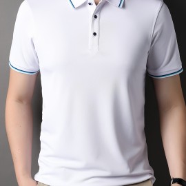 Men's Casual Lapel 1/4 Button Short Sleeve Golf Shirt for Men's Fitness - Breathable and Comfortable