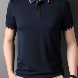 Men's Casual Lapel 1/4 Button Short Sleeve Golf Shirt for Men's Fitness - Breathable and Comfortable