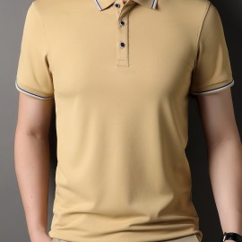 Men's Casual Lapel 1/4 Button Short Sleeve Golf Shirt for Men's Fitness - Breathable and Comfortable