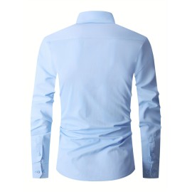 Men's Slim Fit Long Sleeve Button Up Shirt - Formal Business Wear for Spring and Fall - Great Gift for Men