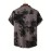 Mens Casual Flowery Pattern Non Stretch Crew Neck Short Sleeve Cotton T-shirt, Male Clothes For Summer