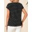 Polka-dot Print Mesh Splicing V-neck Top, Vintage Short Sleeve Top For Spring & Summer, Women's Clothing
