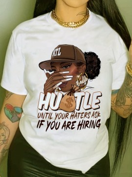 Graphic & Letter Crew Neck T-shirt, Casual Short Sleeve Summer Top, Women's Clothing