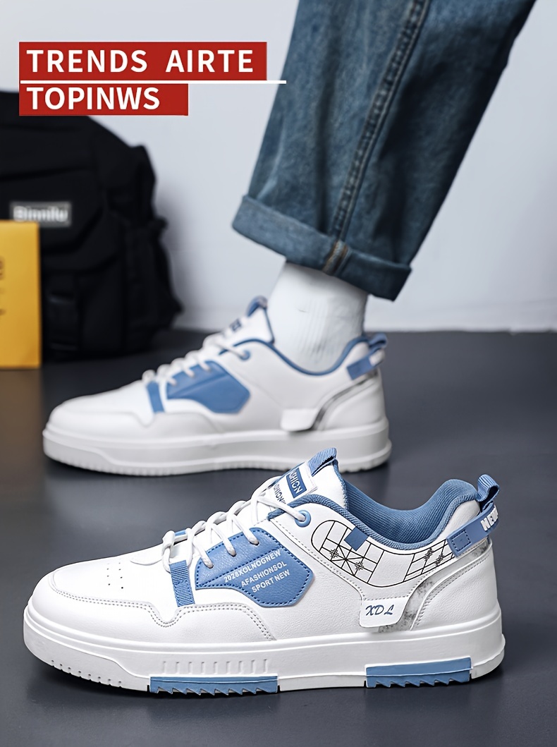 mens trendy skateboard shoes non slip lace up low top comfy for outdoor hiking walking jogging all seasons men s shoes temu details 4