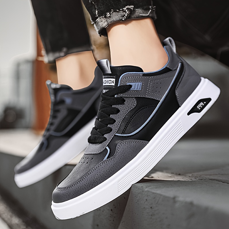 trendy skateboard shoes men s pu leather uppers wear details 2