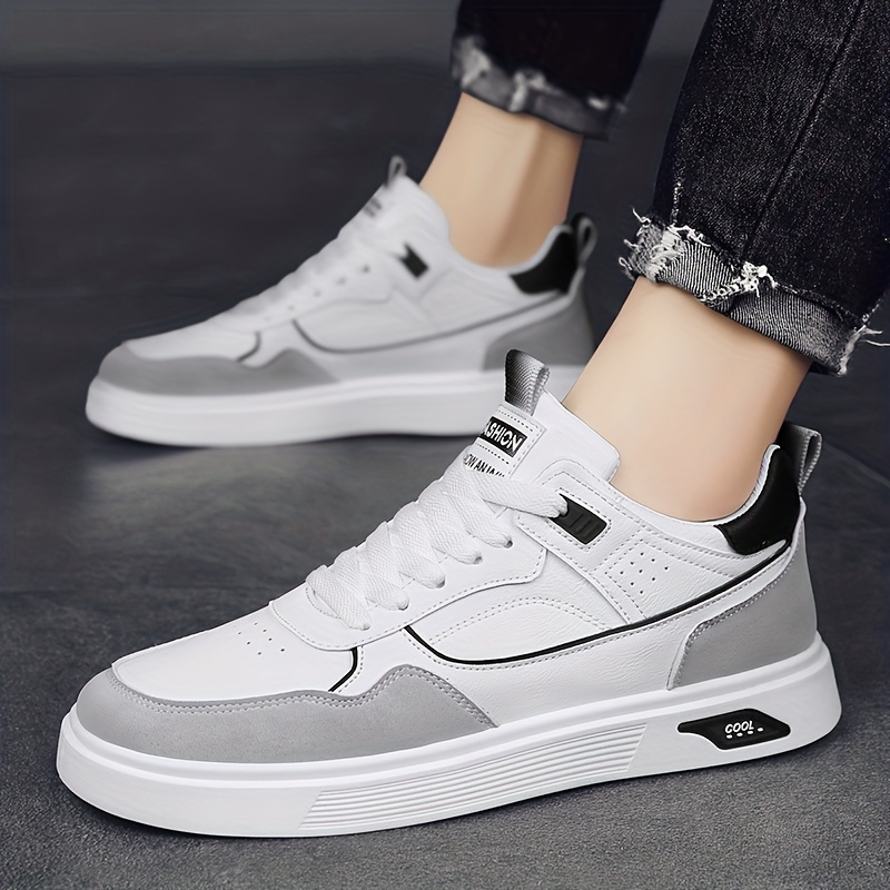 trendy skateboard shoes men s pu leather uppers wear details 3