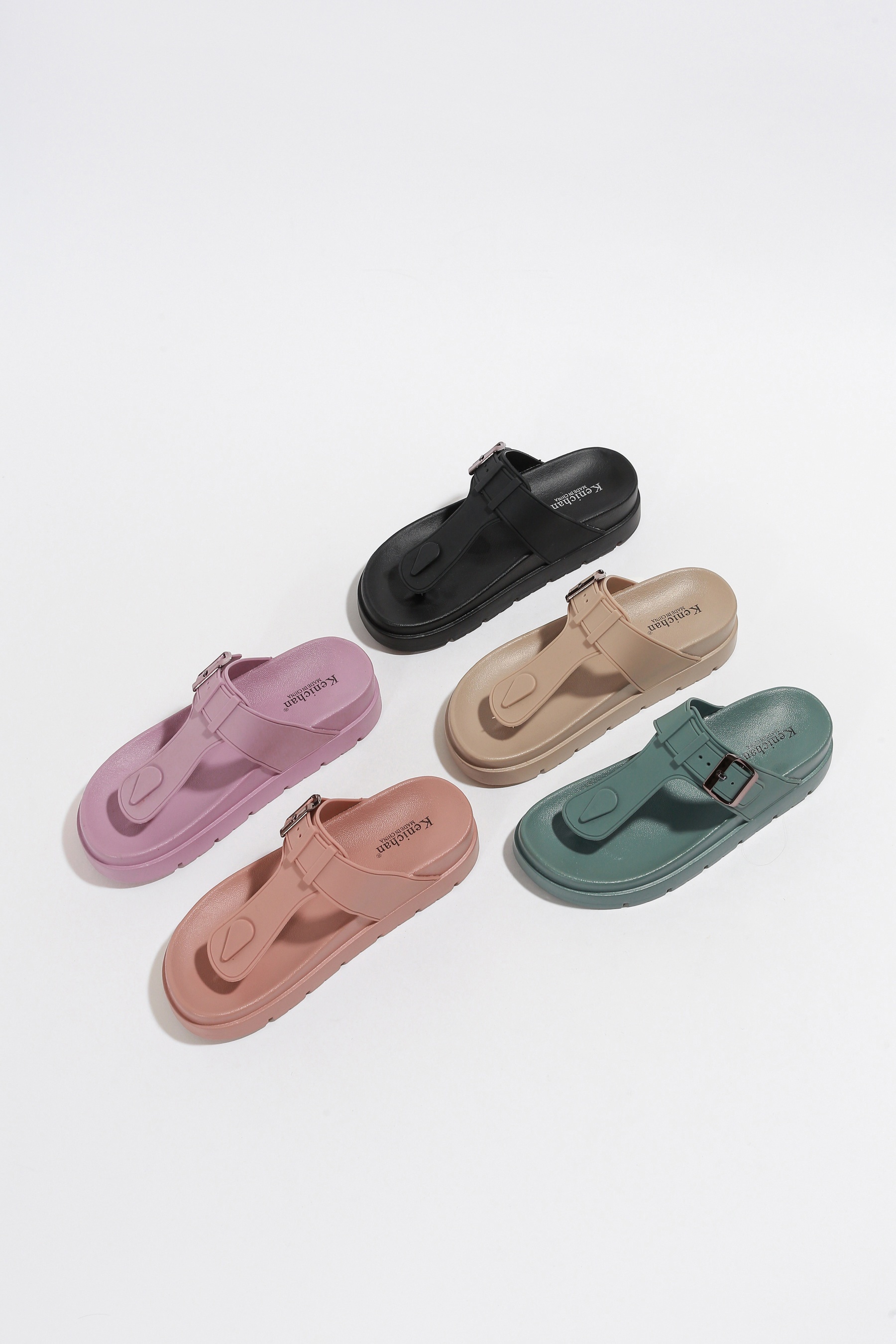 womens solid color flip flops casual clip toe summer shoes comfortable buckle strap detailed shoes details 0