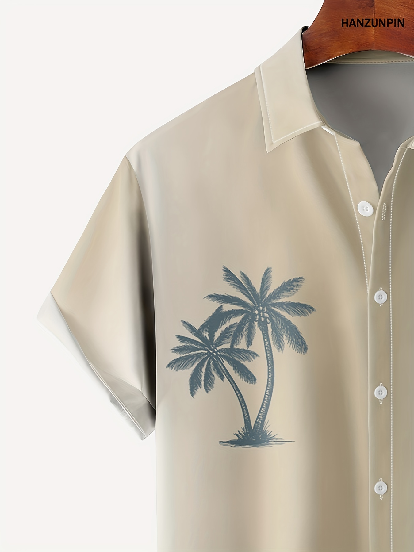 mens coconut tree print hawaiian shirt best sellers details 8