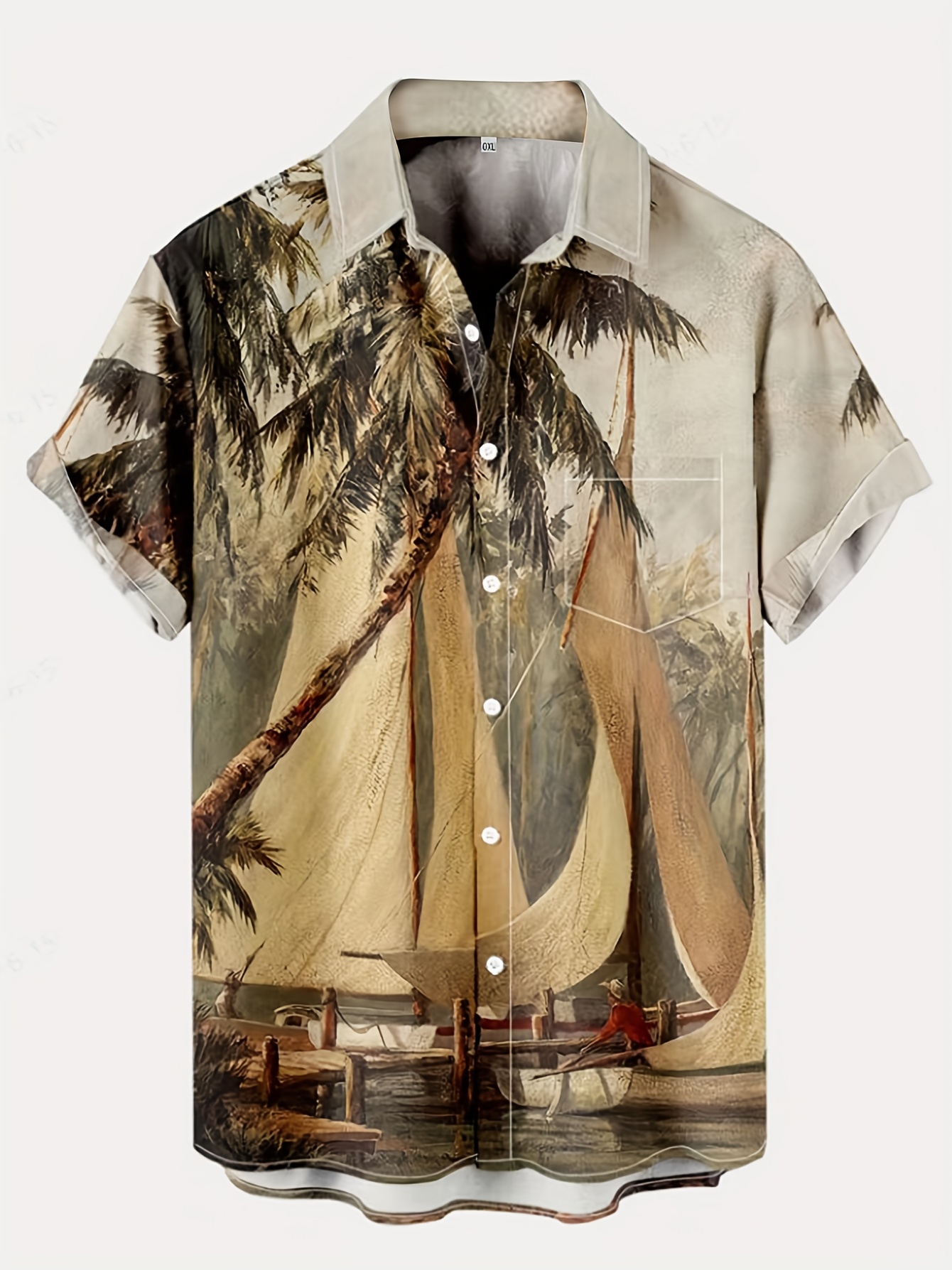 mens coconut tree print hawaiian shirt best sellers details 31