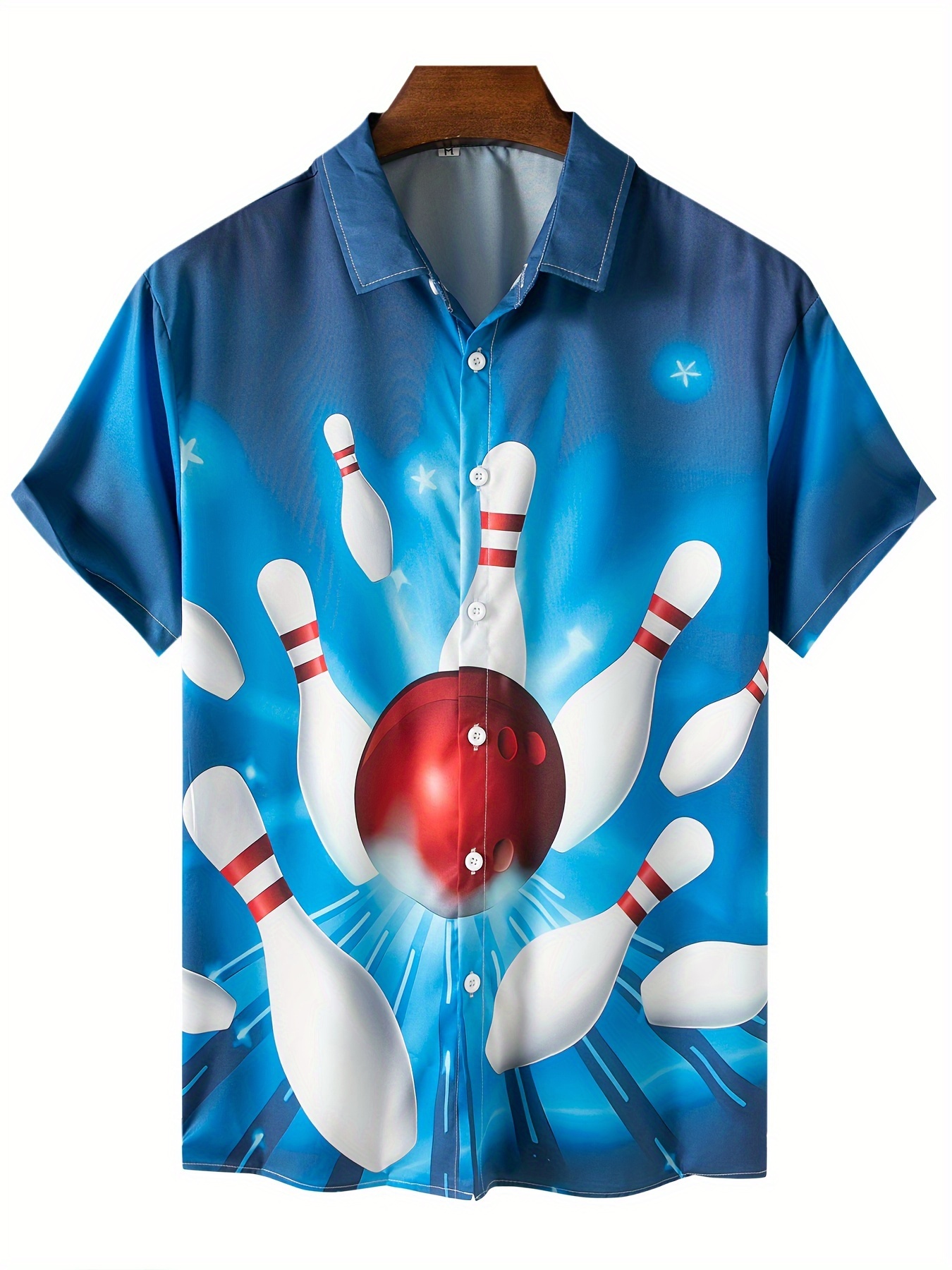 bowling 3d graphic print mens stylish short sleeve lapel shirt summer outdoor gift for men details 0